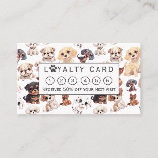Carte De Fidélité Cute Chien Chien Chien Grossissant