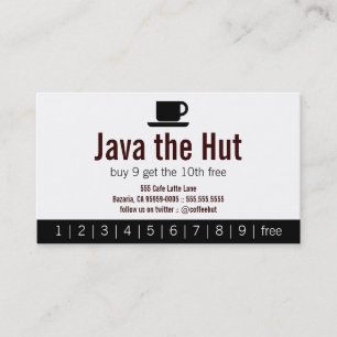 Carte de Fidélité de Boissons pour Tasse de Café M