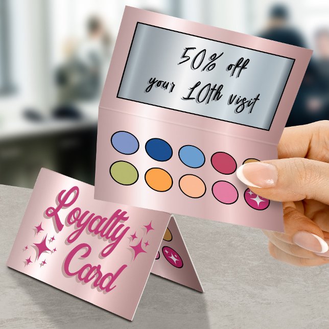 Carte de fidélité de la palette de faux yeux rose  (Créateur téléchargé)