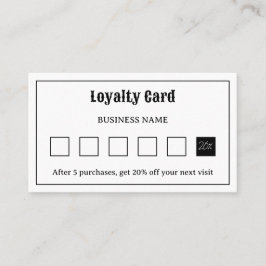 Carte de fidélité de logo de typographie rétro