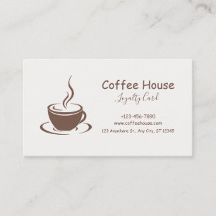 Carte de Fidélité de Salon de Café Moderne Minimal
