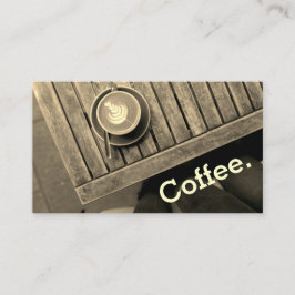 Carte De Fidélité Design Café Carré Table Loyauté Simple Sepia