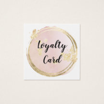 carte de fidélité design en cercle rose