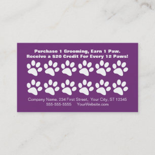 Carte de fidélité du client Dog Grooming