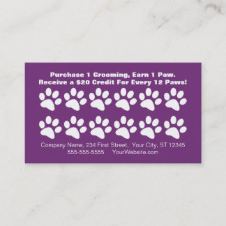 Carte de fidélité du client Dog Grooming