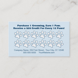 Carte de fidélité du client Pet Grooming
