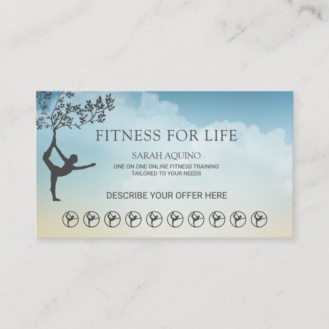 Carte de fidélité du formateur de fitness personne (Devant)