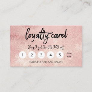 Carte de fidélité du salon de coiffure Artiste maq