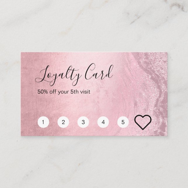 Carte De Fidélité Elégant artiste de maquillage de parties scintilla (Devant)