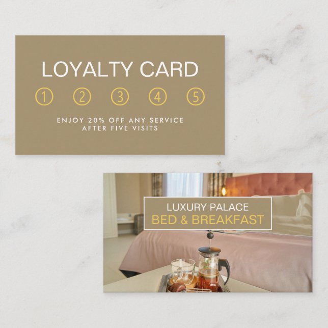 Carte De Fidélité Elégant Bed & Breakfast Hébergement Business (Devant / Derrière)