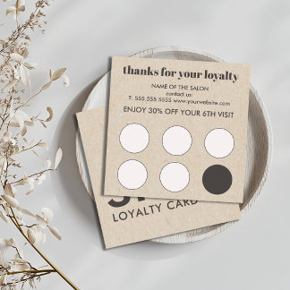 Carte De Fidélité Élégant Faux Kraft Gras Soin de la Peau