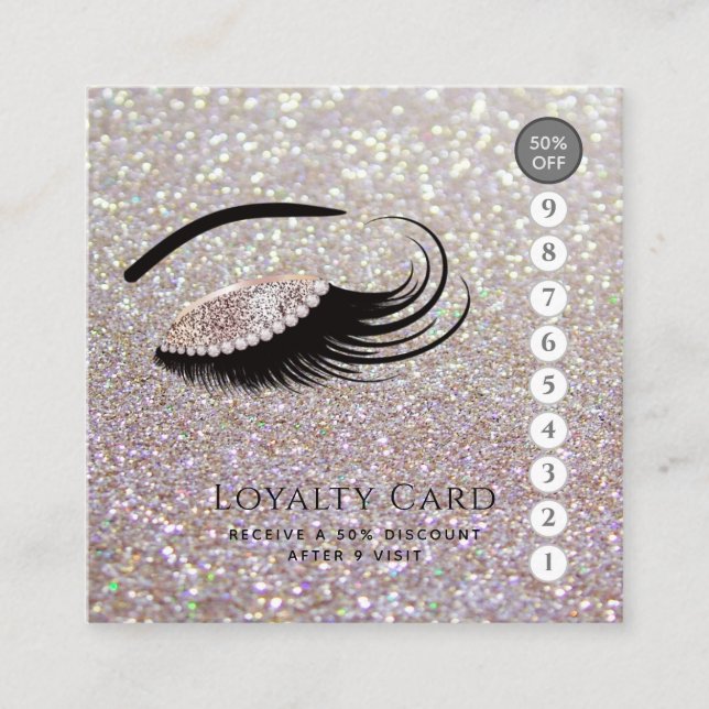 Carte De Fidélité Elégant luxe glittery diamant lashes oeil maquilla (Devant)