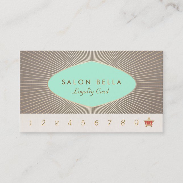 Carte De Fidélité Elégant Salon de Beauté Client Loyalty Punch Card (Devant)