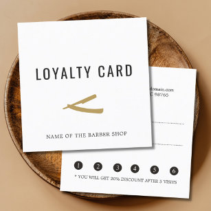Carte De Fidélité Elegant White Faux Gold Razor Loyalty Card