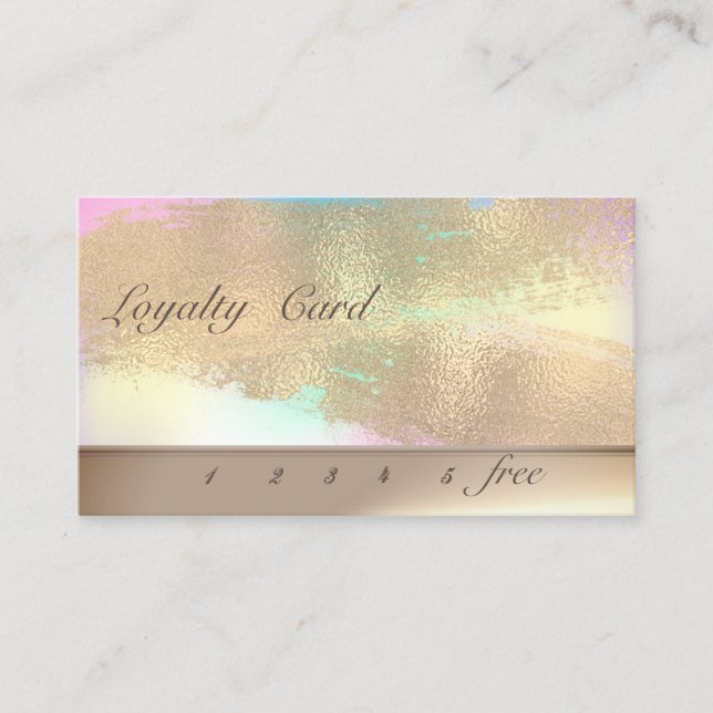 Carte De Fidélité Elégante Brosse Or Stroke Ombre Loyalty Card (Devant)