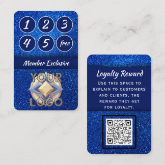 Carte De Fidélité Elégante Marine Parties scintillant Bleue Beauté B