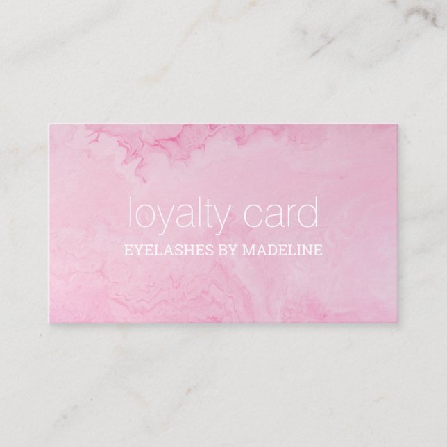 Carte De Fidélité Extension moderne simple en marbre rose Eyelash (Devant)