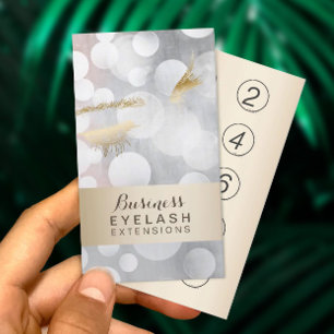 Carte De Fidélité Extensions Eyelash Loyauté moderne argent et or