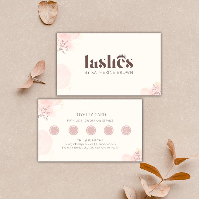 Carte De Fidélité Eyelash Extension Élégant Marque Lash Artiste (Eyelash Extension Elegant Branding Lash Artist Loyalty Card)