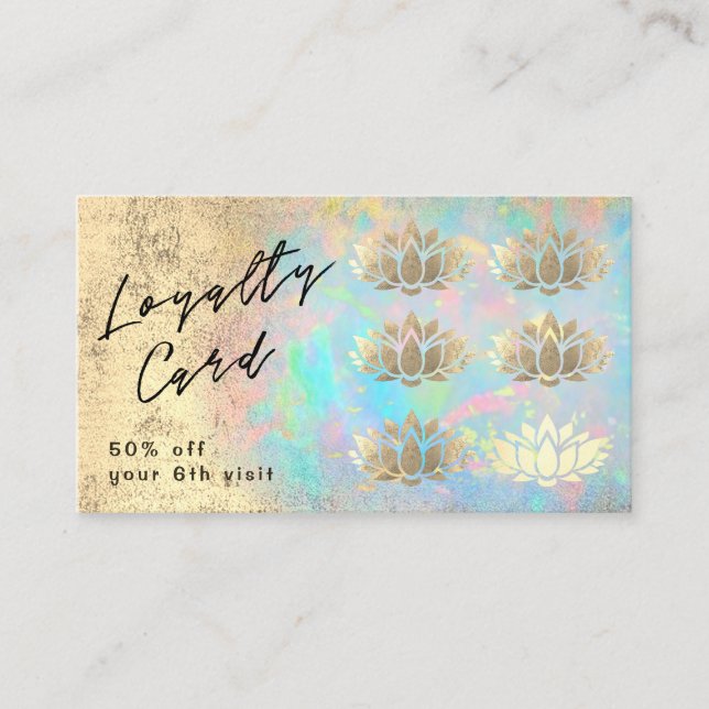 carte de fidélité fausse feuille d'or lotus sur la (Devant)
