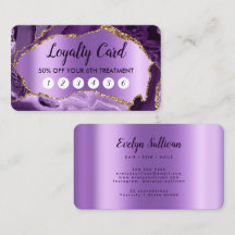 Carte de fidélité Faux Pearlescent Foil Agate viol