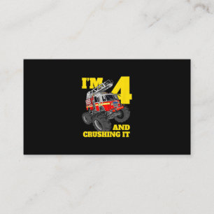 Carte De Fidélité Fire Truck 4e Birthday Boy 4 Firefighter Poison