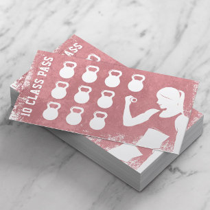 Carte De Fidélité Fitness 10 Class Pass Girl Grunge Pink Loyauté