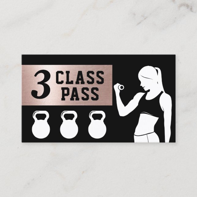 Carte De Fidélité Fitness Personal Trainer 3 Classe Pass Salle de gy (Devant)
