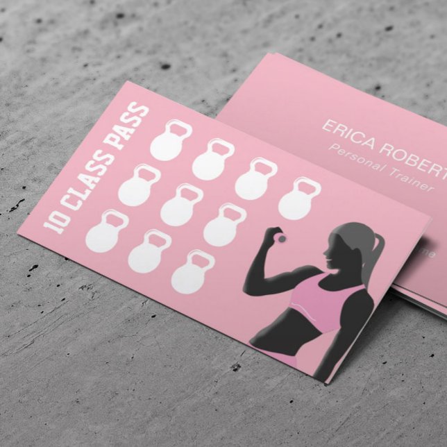 Carte de fidélité Fitness Personal Trainer Rose (Créateur téléchargé)