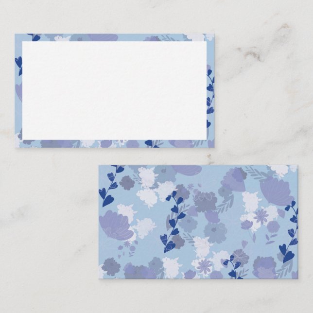Carte De Fidélité Fleurs bleues (Devant / Derrière)