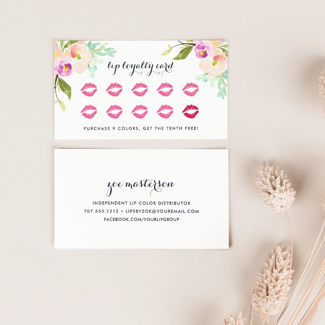 Carte De Fidélité Floral moderne | Beauté Loyauté (Créateur téléchargé)