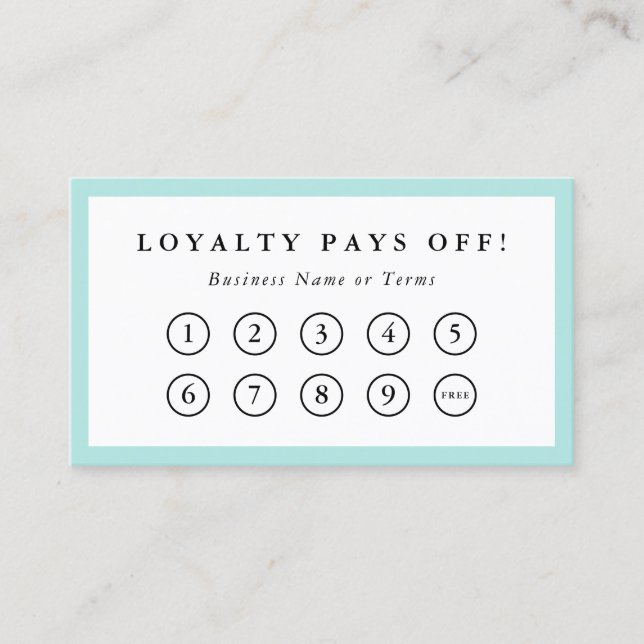 Carte De Fidélité Frontière Turquoise Social Media Loyalty Punch (Devant)