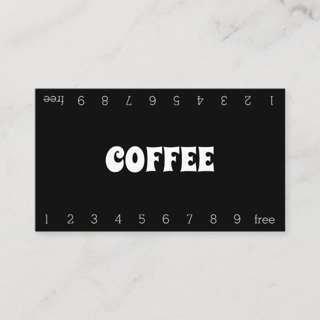 Carte De Fidélité Fun Bold Double Nombre Loyalty Coffee Punch Card (Devant)