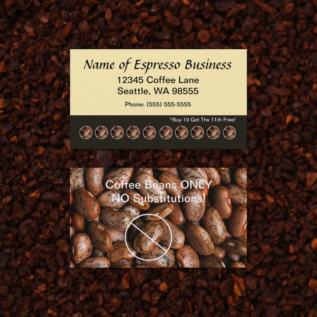 Carte De Fidélité Funny Espresso Punch Card Coffee Beans (Funny Espresso Punch Card Coffee Beans Loyalty Cards)