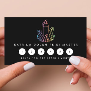 Carte De Fidélité Gemstone Rainbow Quartz Crystal Business Logo