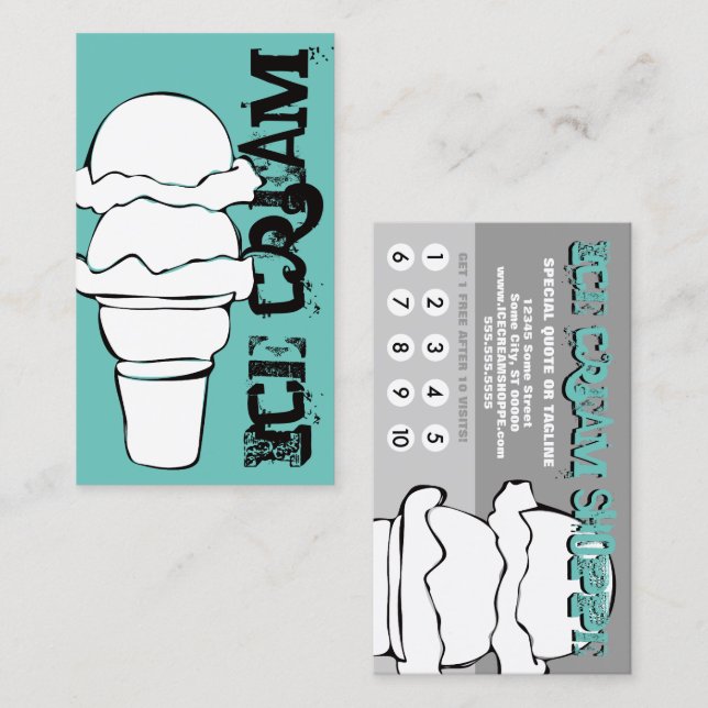 Carte De Fidélité glace boucles loyauté (Devant / Derrière)