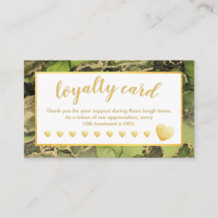 Carte de fidélité Gold Foil Green Salon