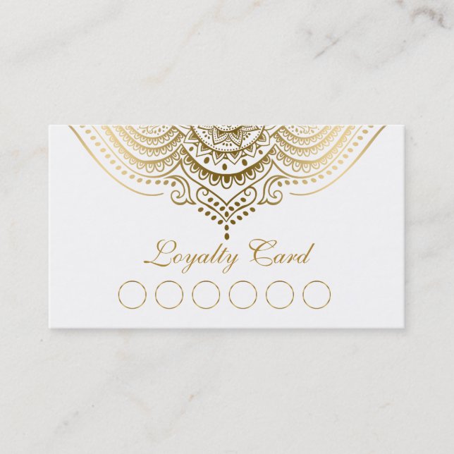 Carte de fidélité Gold Lace Paisley Mandala (Devant)