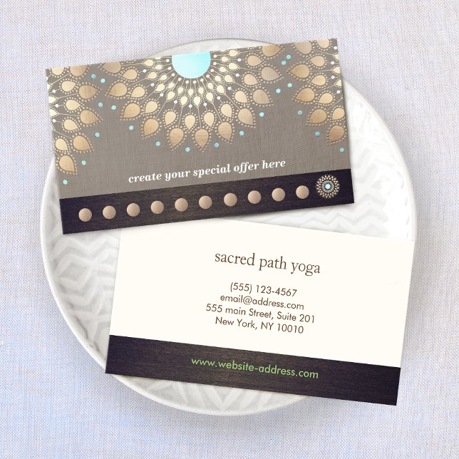 Carte De Fidélité Gold Mandala Yoga 10 Classe Punch Loyauté (Créateur téléchargé)