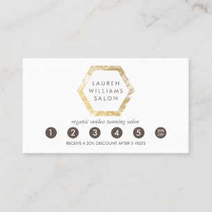 Carte De Fidélité Golden Palms Spray Tanning Logo Loyauté blanche