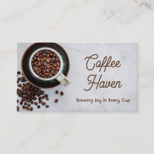 Carte De Fidélité Haricots de café dans une tasse