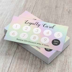 Carte De Fidélité Holographic Pastel Beauty Salon Loyauté Spa