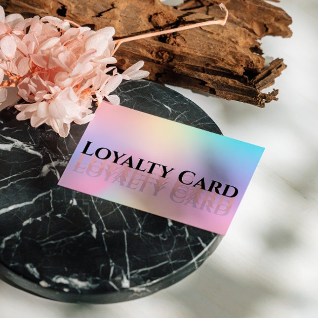 Carte De Fidélité Holographie Esthétique rose Iridescente Feminine (Esthetician Pink Holographic Iridescent Feminine Loyalty Card)