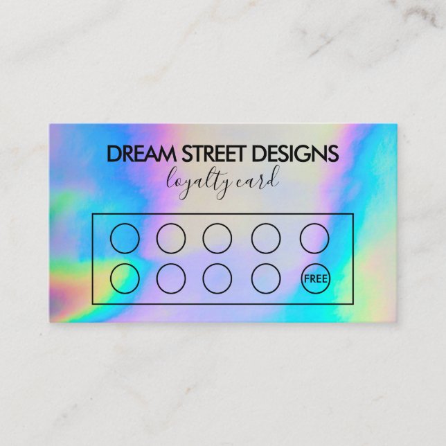 Carte de fidélité Holographique Faux personnalisée (Devant)