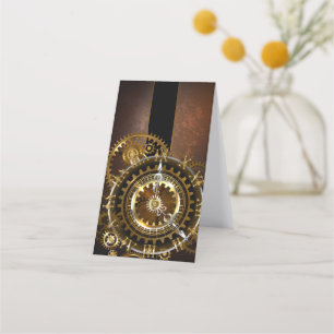 Carte De Fidélité Horloge Steampunk avec des engrenages anciens