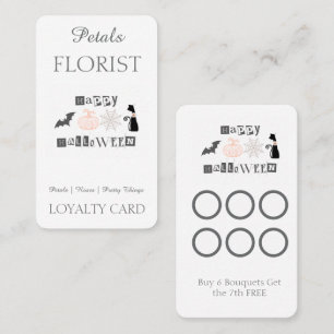 Carte De Fidélité identité visuelle de fleuriste pour Halloween