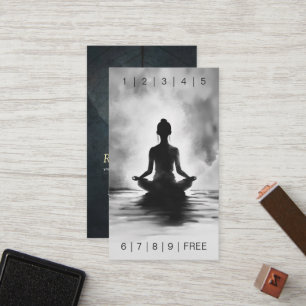 Carte De Fidélité Instructeur de méditation Yoga Noir Blanc EncrePei