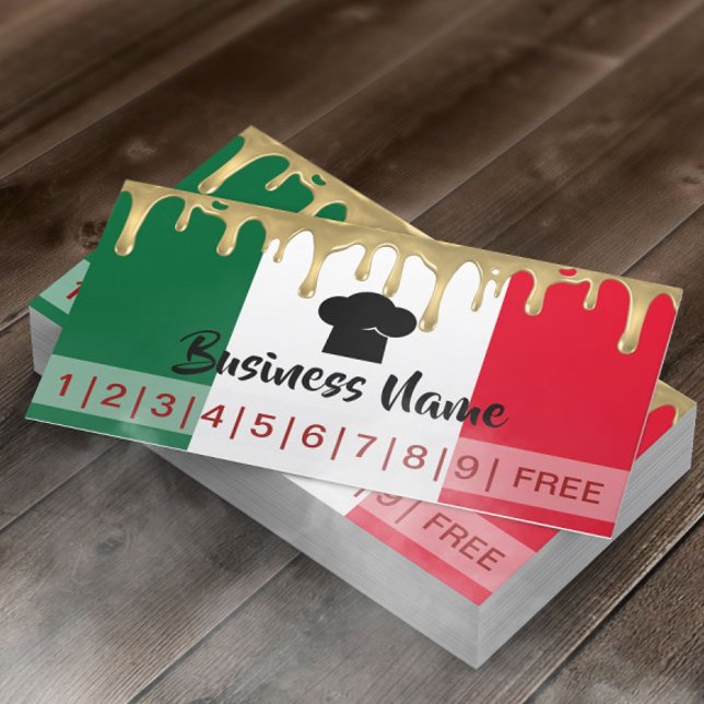 Carte De Fidélité Italie Restaurant Pizza Loyalty Punch (Créateur téléchargé)