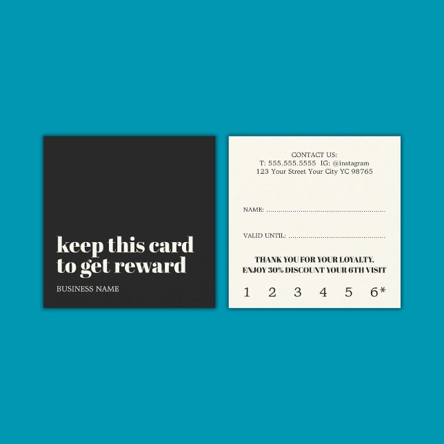 Carte De Fidélité Ivoire moderne Noir clair Jaune Beauté Bold Salon (Créateur téléchargé)