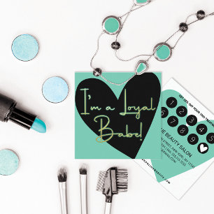 Carte De Fidélité Je suis Loyal Babe Gold Turquoise Black Heart Clie